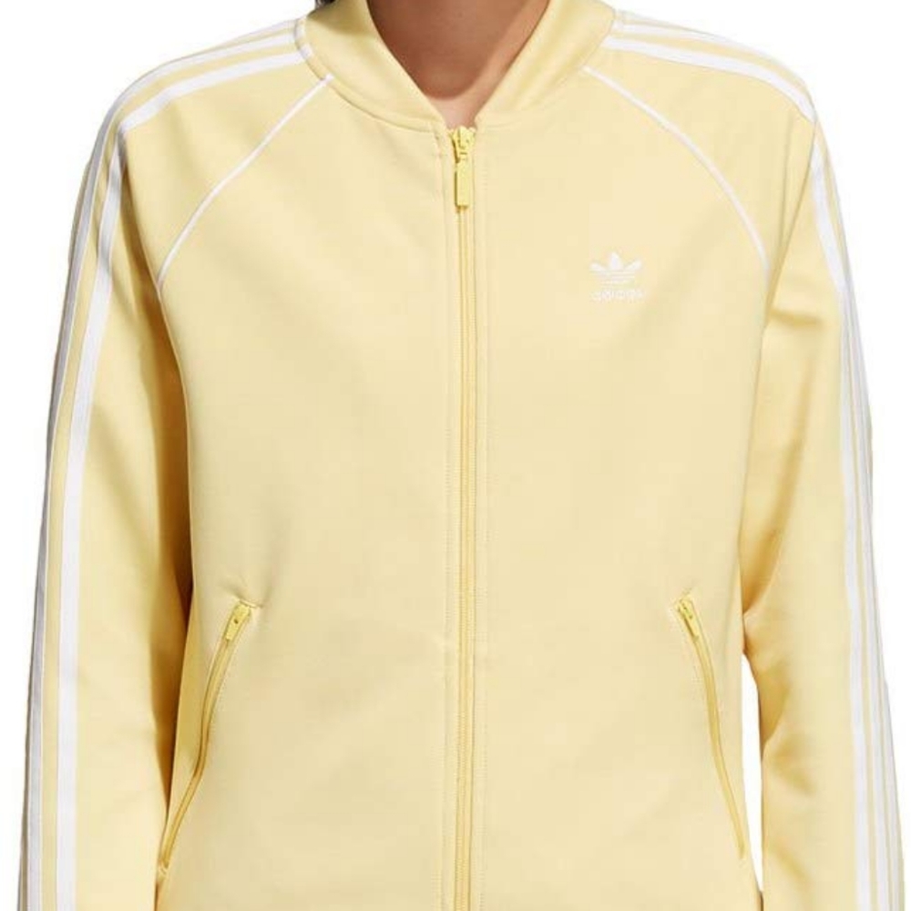 Adidas SST Track Jacket in Sand Yellow - Size L